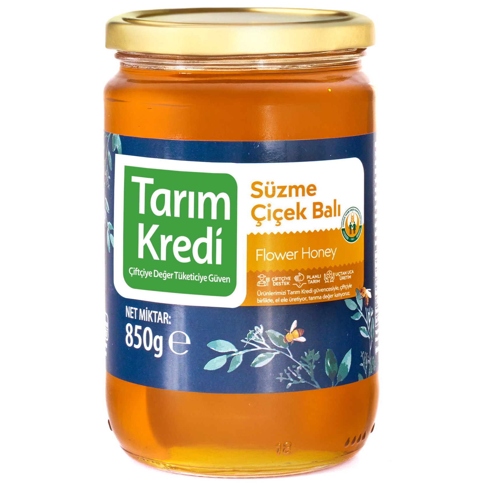 TK SÜZME ÇİÇEK BAL KAVANOZ 850 G